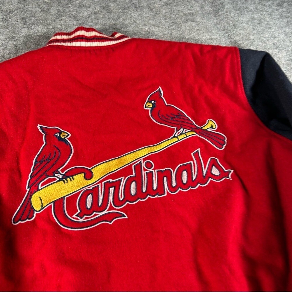 VTG St Louis Cardinals Jacket Mens XL Red Wool Bomber Reversible Jeff Hamilton - Picture 8 of 13